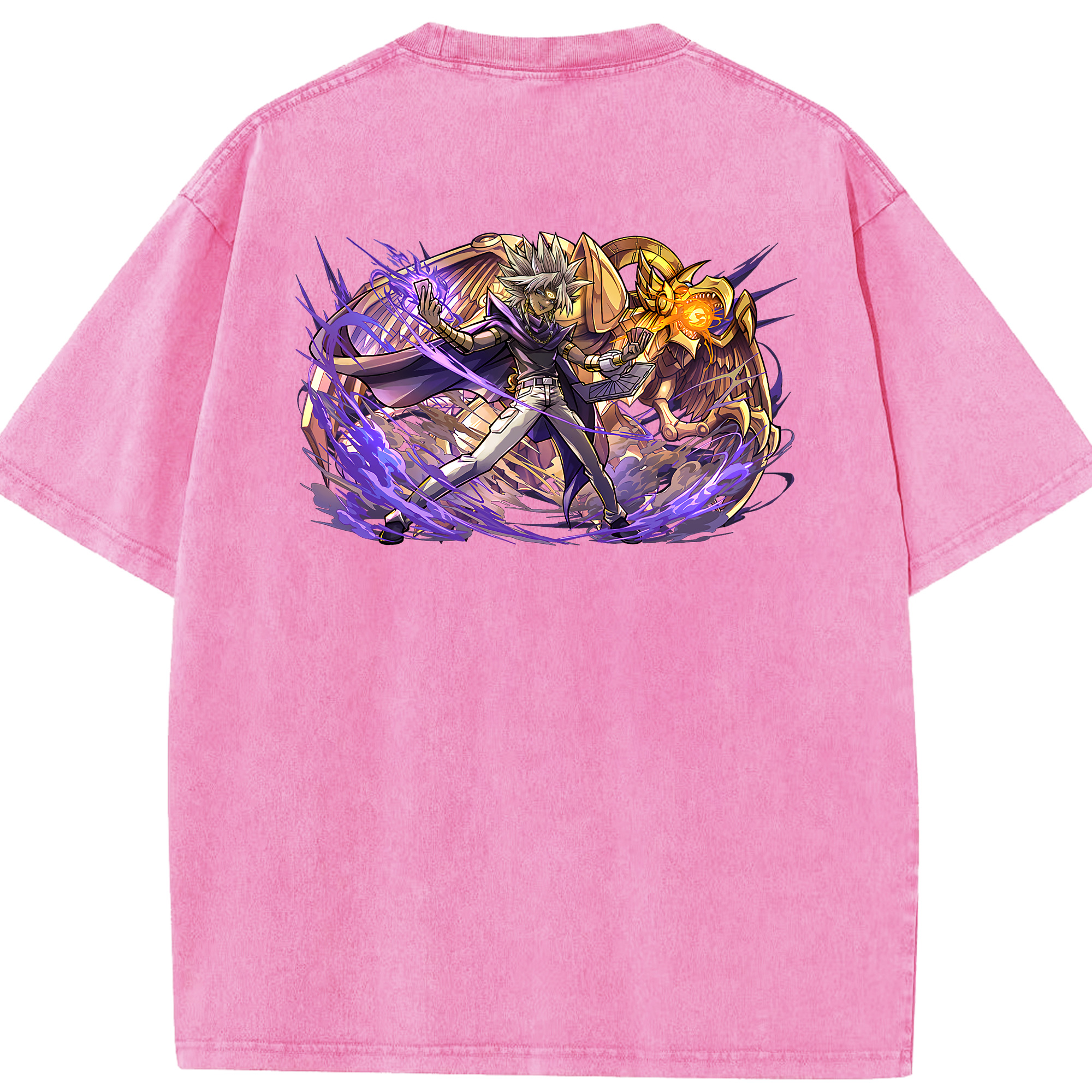 （画像用） 遊☆戯☆王 Yu-Gi-Oh! 綿100% ヴィンテージ風 半袖Tシャツ（背面プリント）
